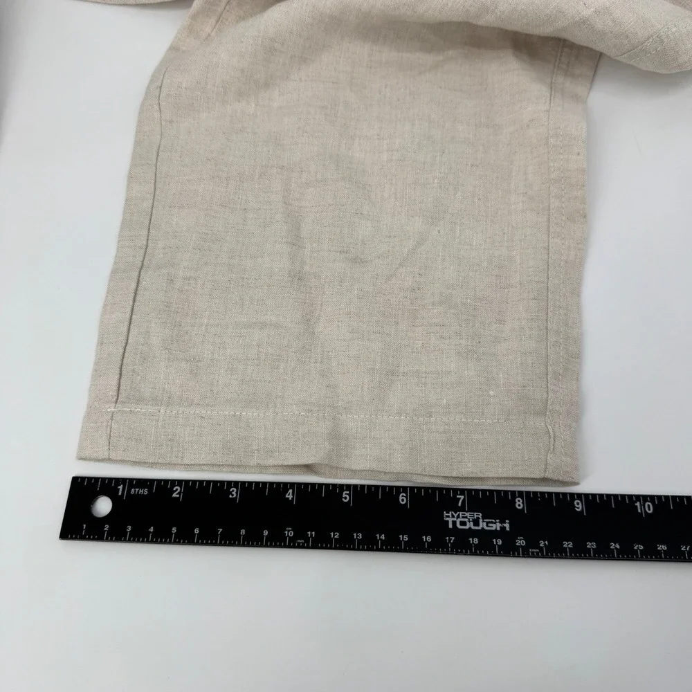 Tommy Bahama Relax Mens 3XT Beige 100% Linen Flat Front Pants Drawstring